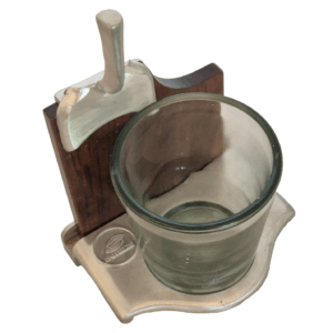 Kit Caipirinha base alumínio com copo de vidro de 400 ml